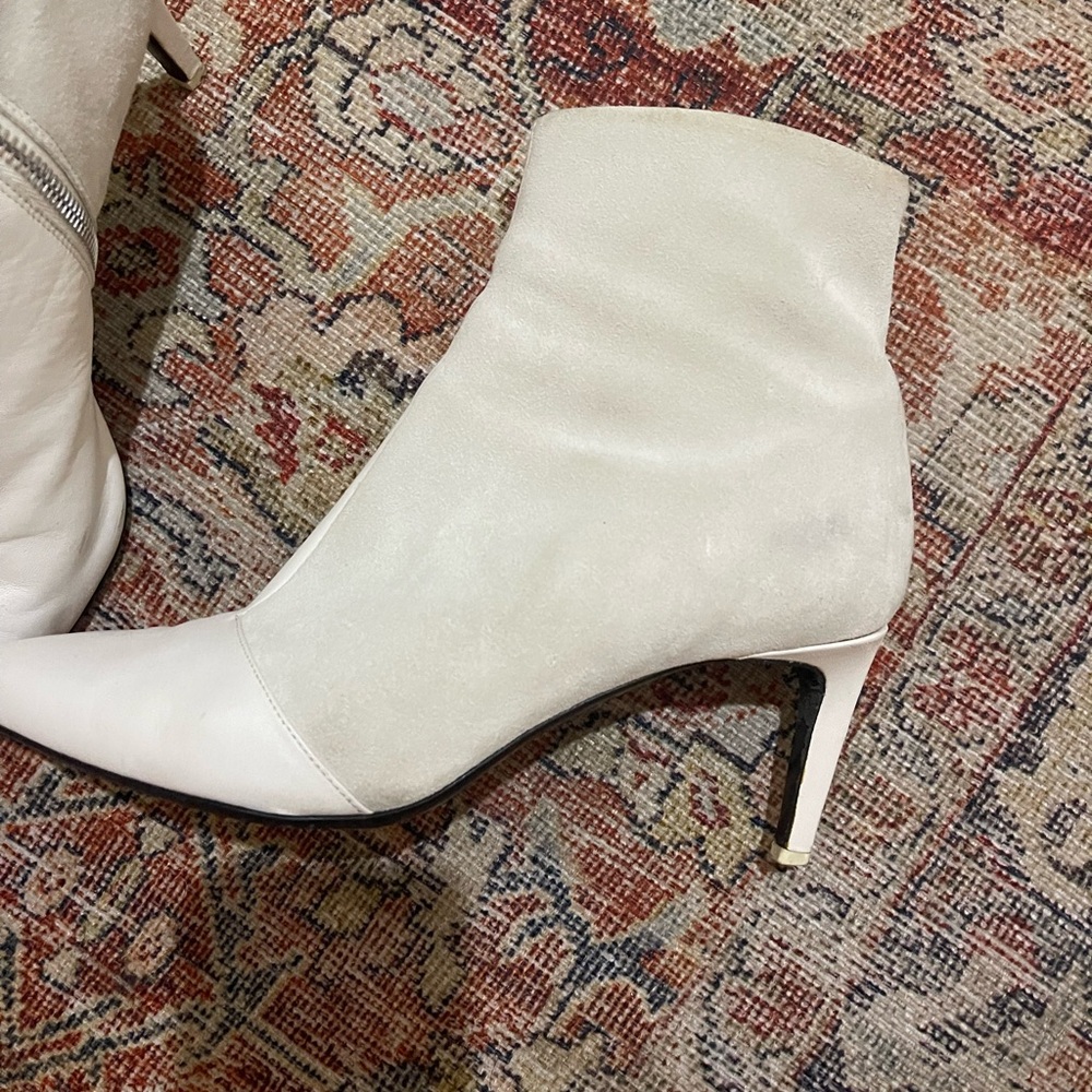 Rag&Bone White leather with grey suede Ankle Boots